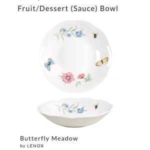 NEW Lenox Butterfly Meadow Fruit/Dessert Bowl (Capacity: 11 oz.)